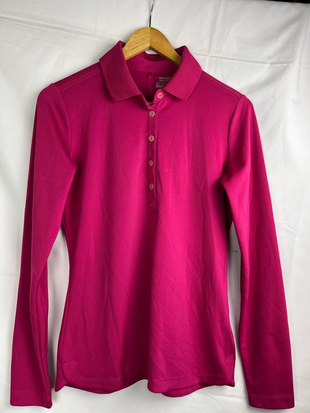Nike Golf Tour Performance Dri-FIT Long Sleeve Polo Shirt Magenta Pink Women’s S